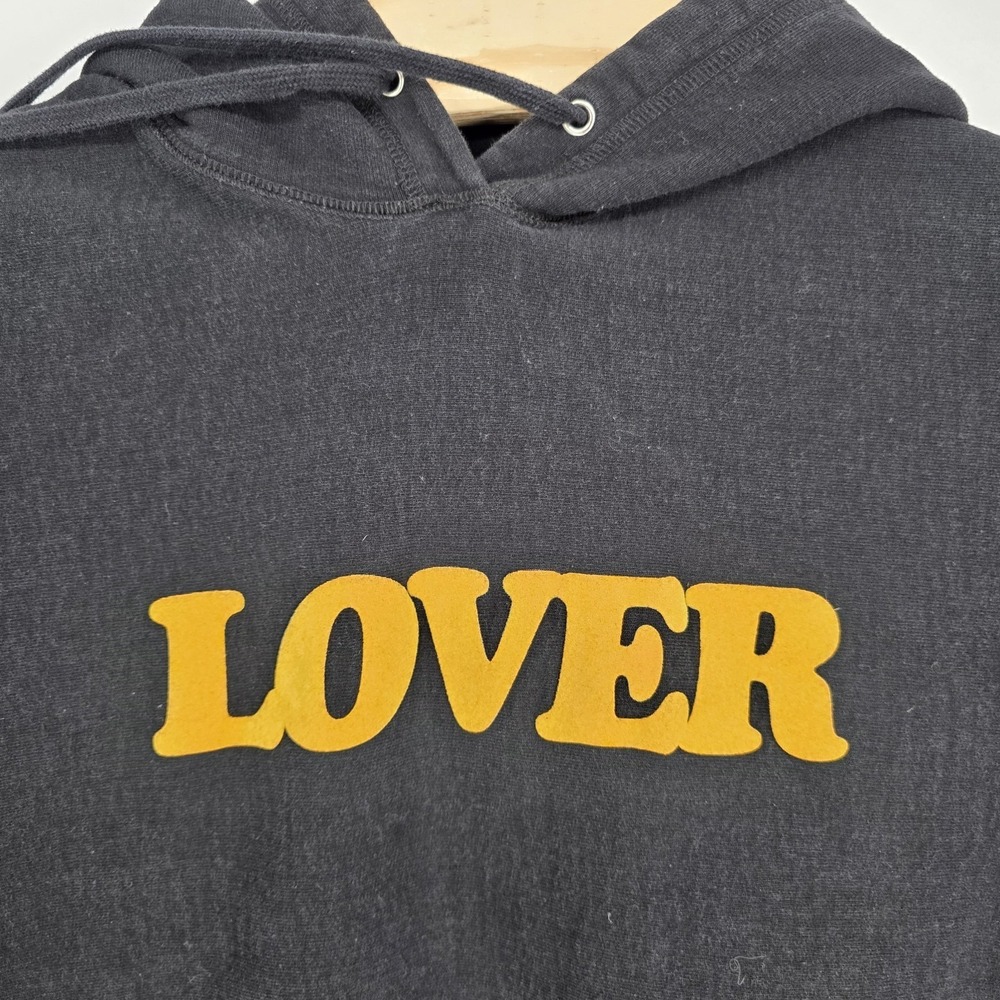 Bianca Chandon LOVER Hoodie Black Men XL Made in Canada 100% Cotton Y2K Pullover